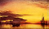 Famous Hills Paintings - Sunset On The Lagune Of Venice - San Georgio-In-Alga And The Euganean Hills In The Distance